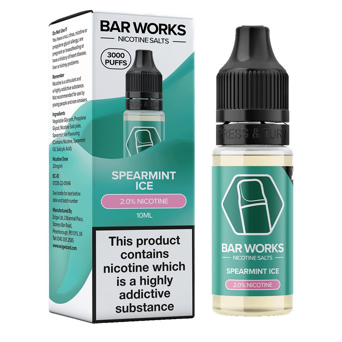 Spearmint Ice Nic Salt by Bar Works - 10ml Vape Shop Spearmint Ice Nic Salt by Bar Works - 10ml Vape Shop