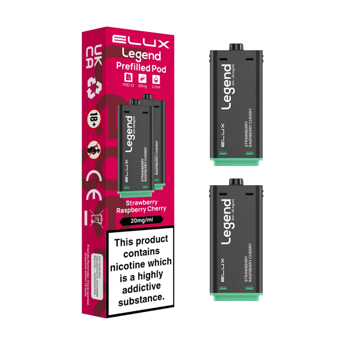Strawberry Raspberry Cherry Elux Legend 1500 Pods – Vape Shop