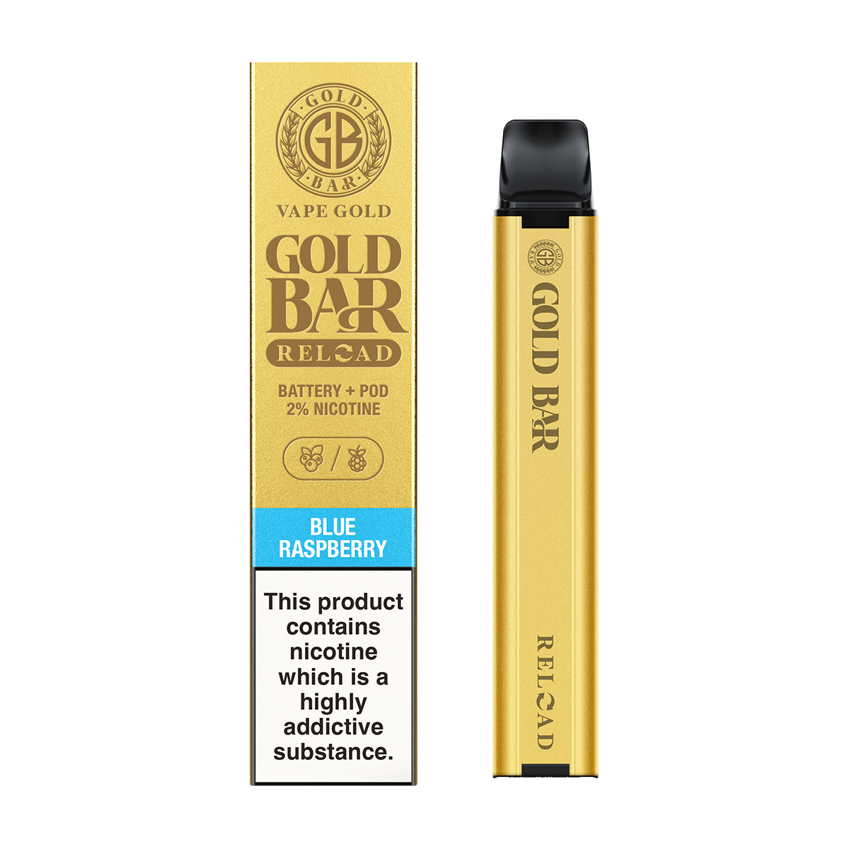 Blue Raspberry Gold Bar Reload Prefilled Pod Kit