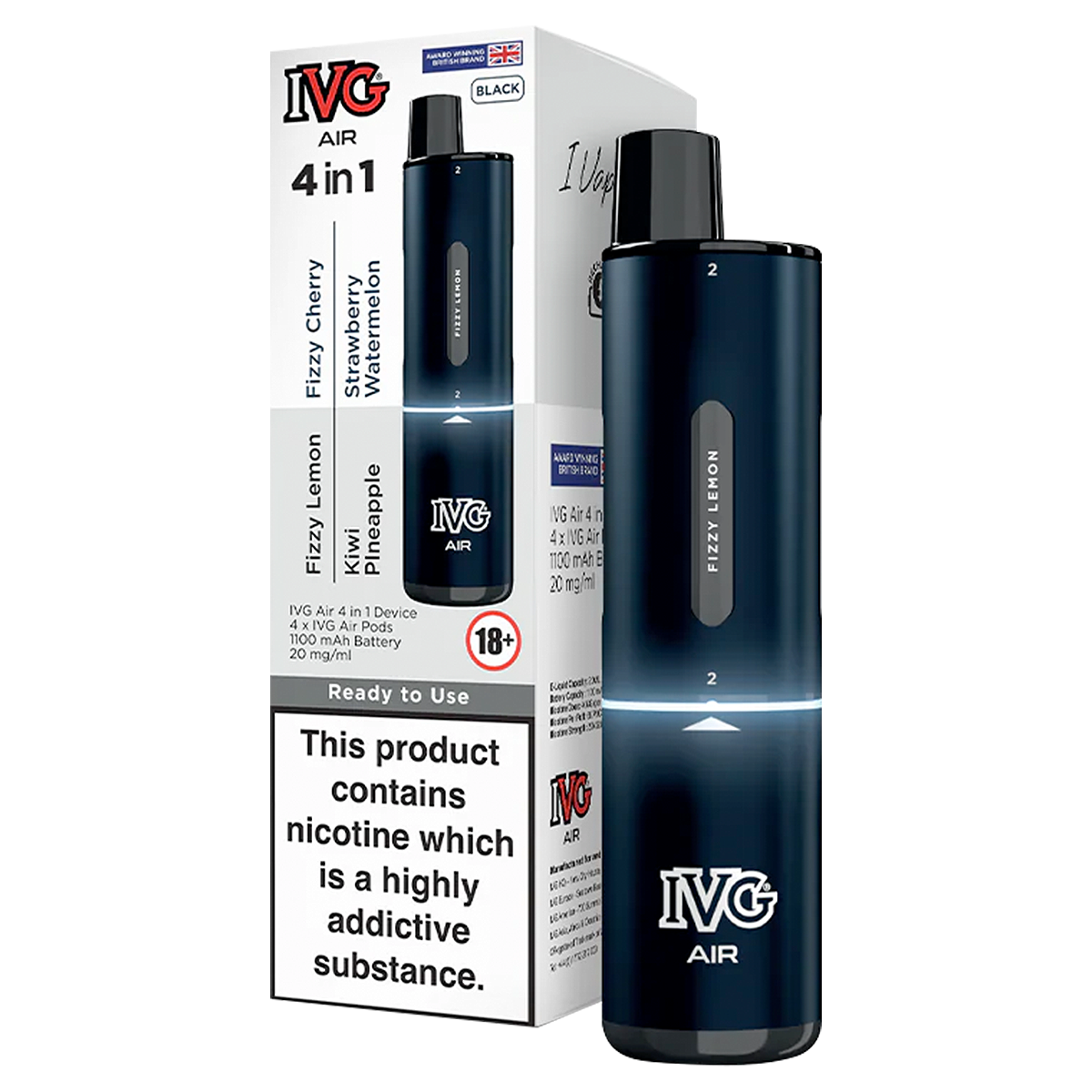 Black Edition IVG Air 4 in 1 Vape Kit | 2400 Puffs Vape Shop Black Edition IVG Air 4 in 1 Vape Kit | 2400 Puffs Vape Shop