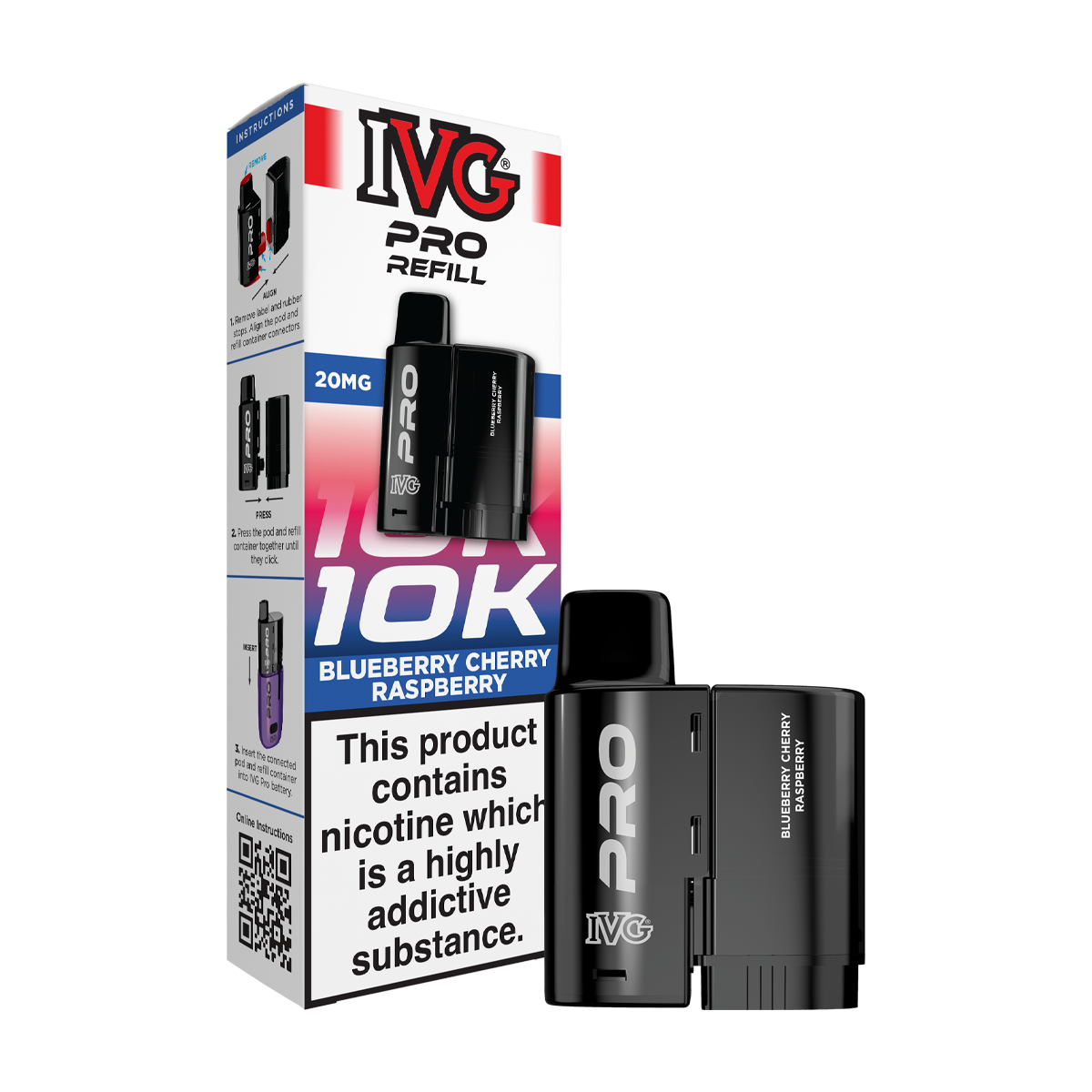 Blueberry Cherry Raspberry IVG Pro 12 Refill Pack | 20mg Nic Salt Vape Shop Blueberry Cherry Raspberry IVG Pro 12 Refill Pack | 20mg Nic Salt Vape Shop