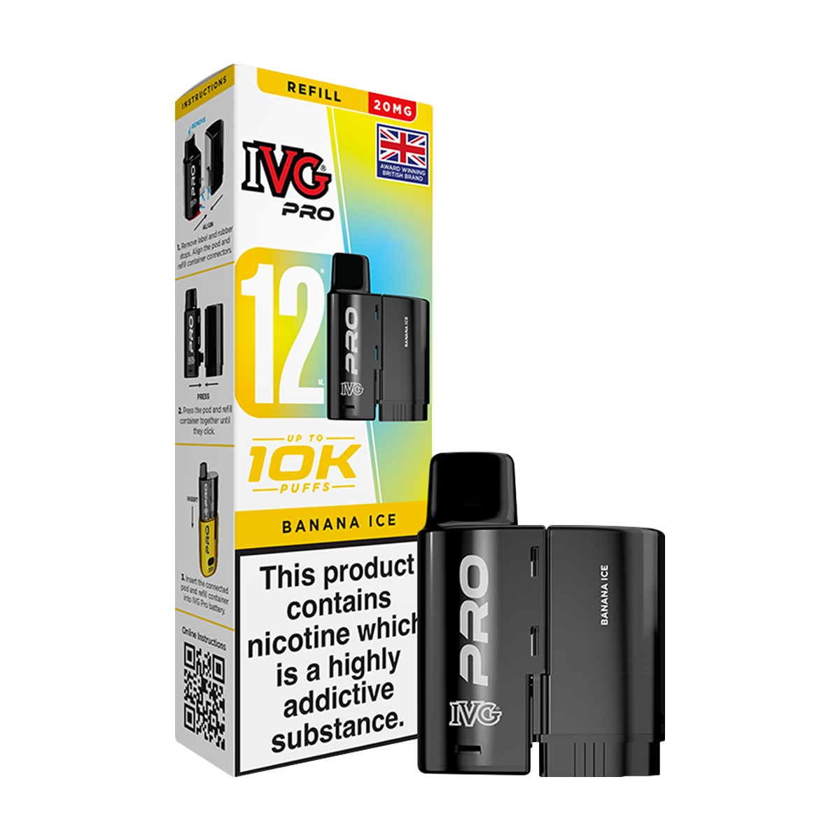 ivg 12 pro refills Banana Ice IVG Pro 12 Refill Pack | Prefilled Pod