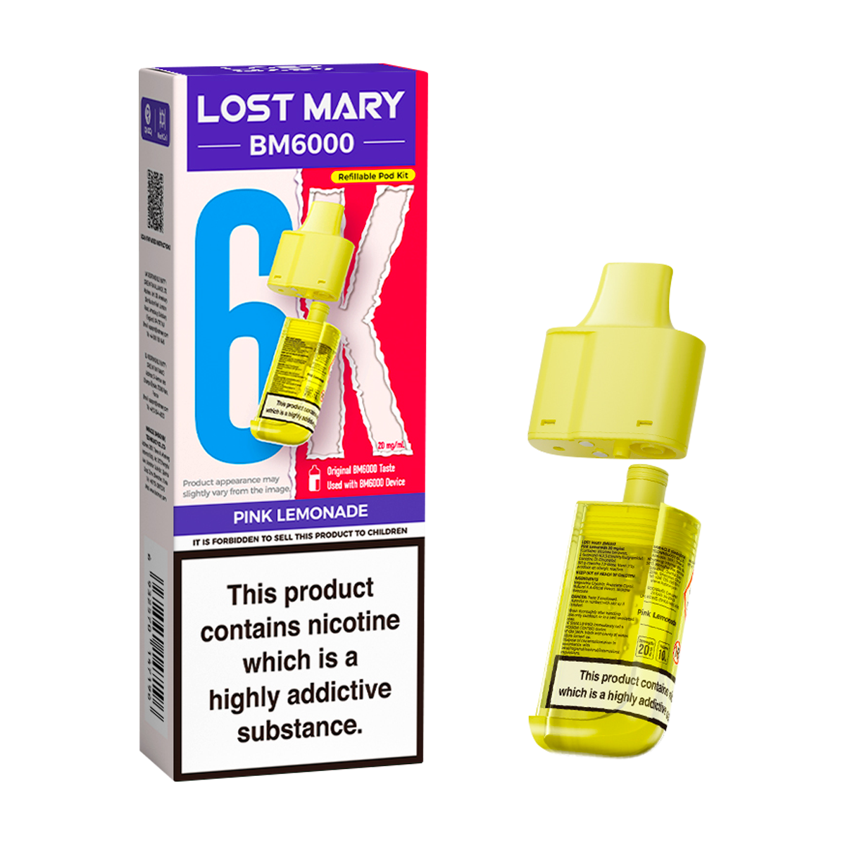 Pink Lemonade Lost Mary BM6000 Refill Pack  Vape Shop