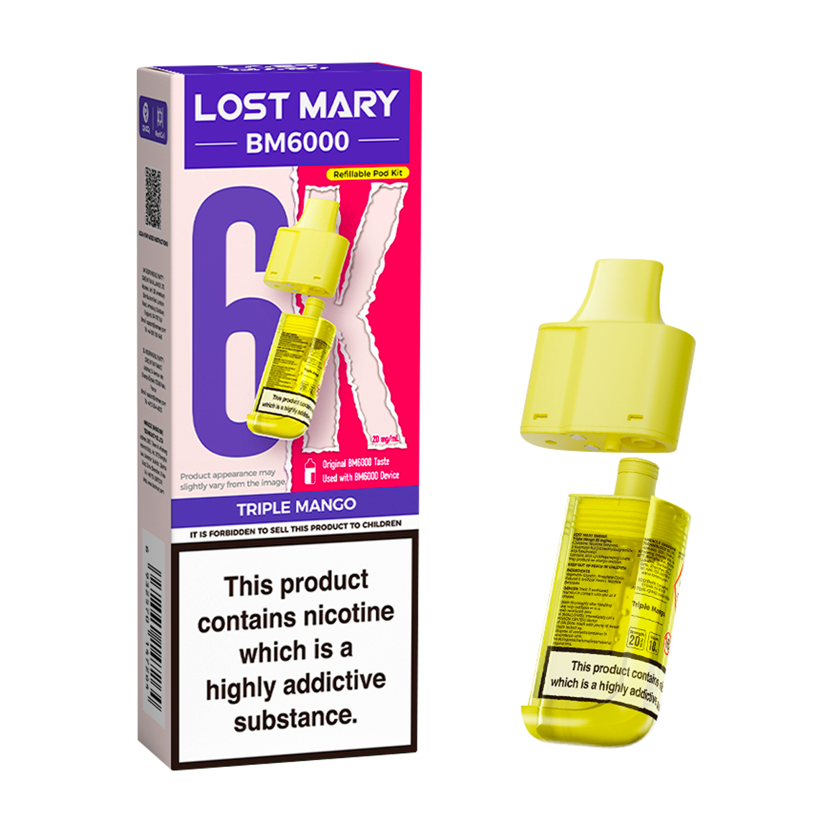 tesco lost mary refill Lost Mary BM600 Refill Pod Double Apple 20mg/ml 2 x 2ml main image 0