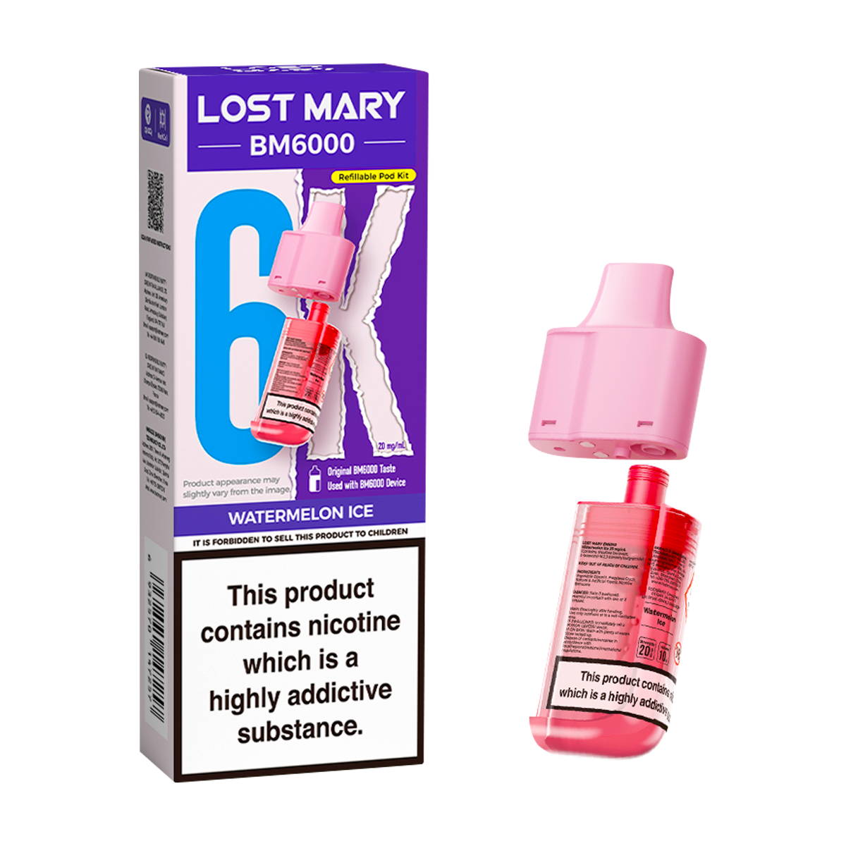 Watermelon Ice Lost Mary BM6000 Refill Pack Vape Shop Watermelon Ice Lost Mary BM6000 Refill Pack Vape Shop