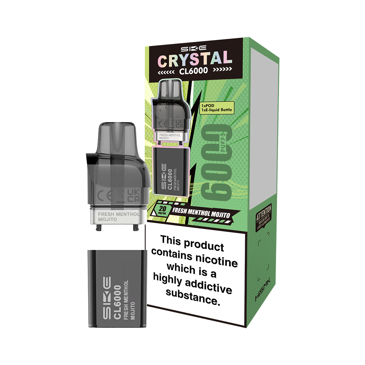 Fresh Menthol Mojito SKE Crystal CL6000 Pods Vape Shop Fresh Menthol Mojito SKE Crystal CL6000 Pods Vape Shop