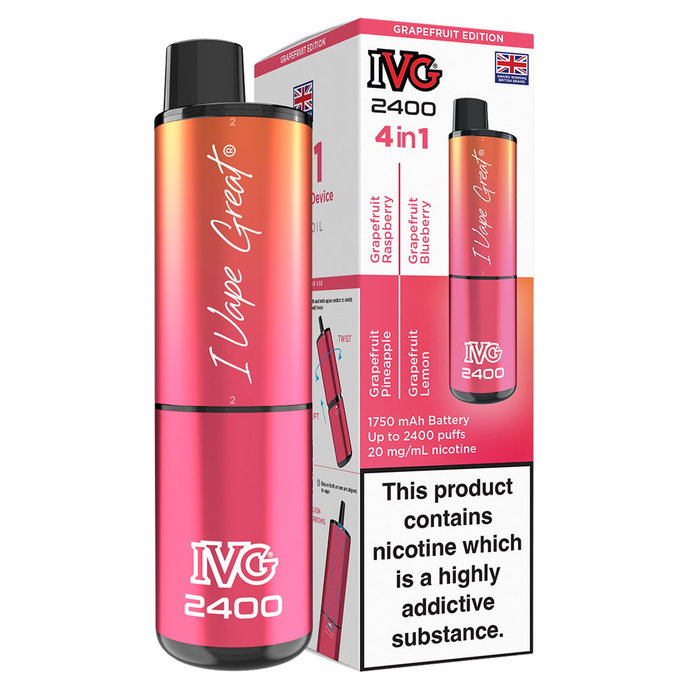 IVG 2400 Rechargeable Vape Kit grapefruit