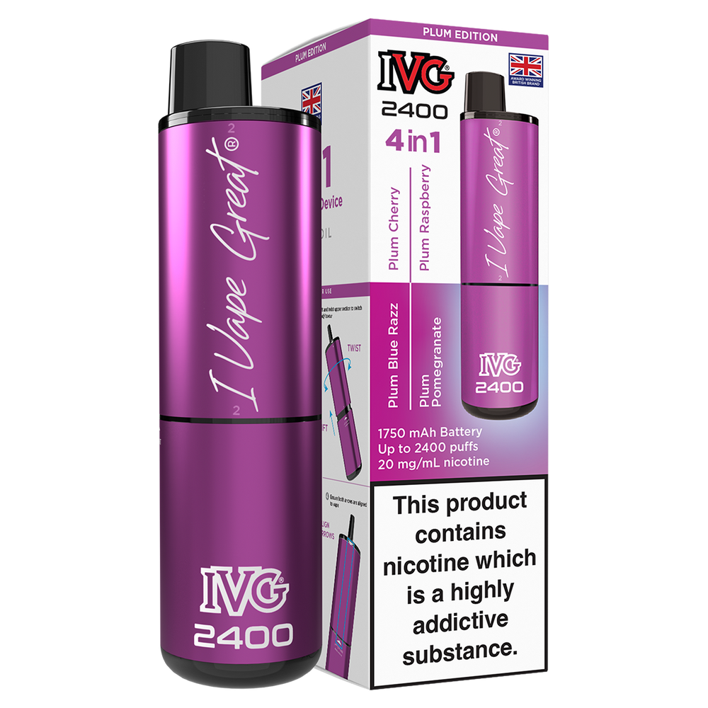 IVG 2400 Rechargeable Vape Kit plum edition