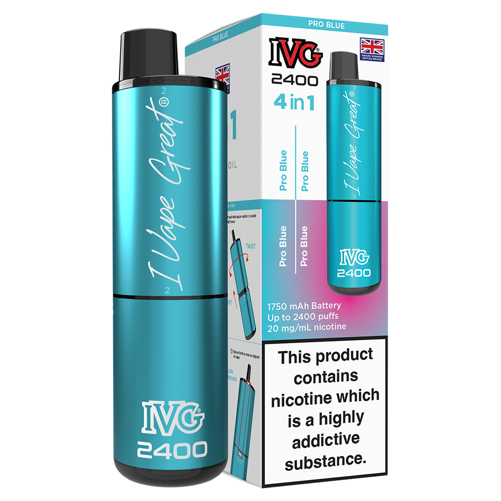 IVG 2400 Rechargeable Vape Kit pro blue