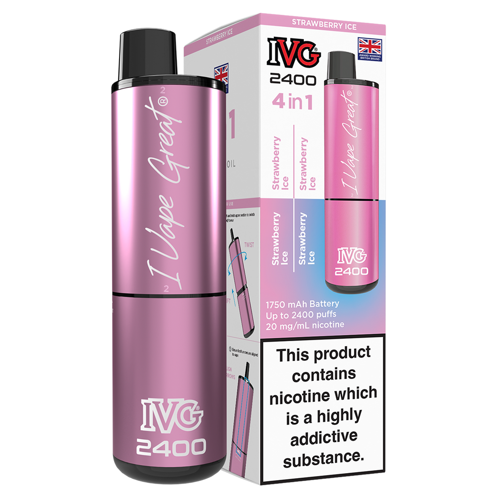 IVG 2400 Rechargeable Vape Kit strawberry ice