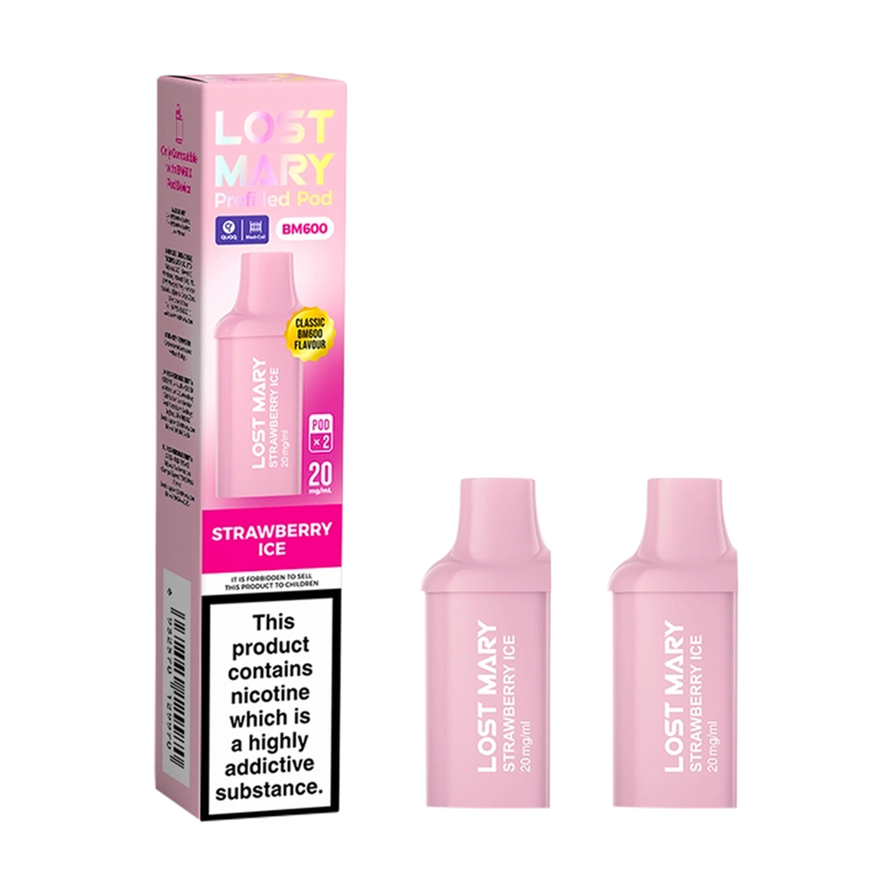 Strawberry Ice Lost Mary BM600 Pods Vape Shop Strawberry Ice Lost Mary BM600 Pods Vape Shop