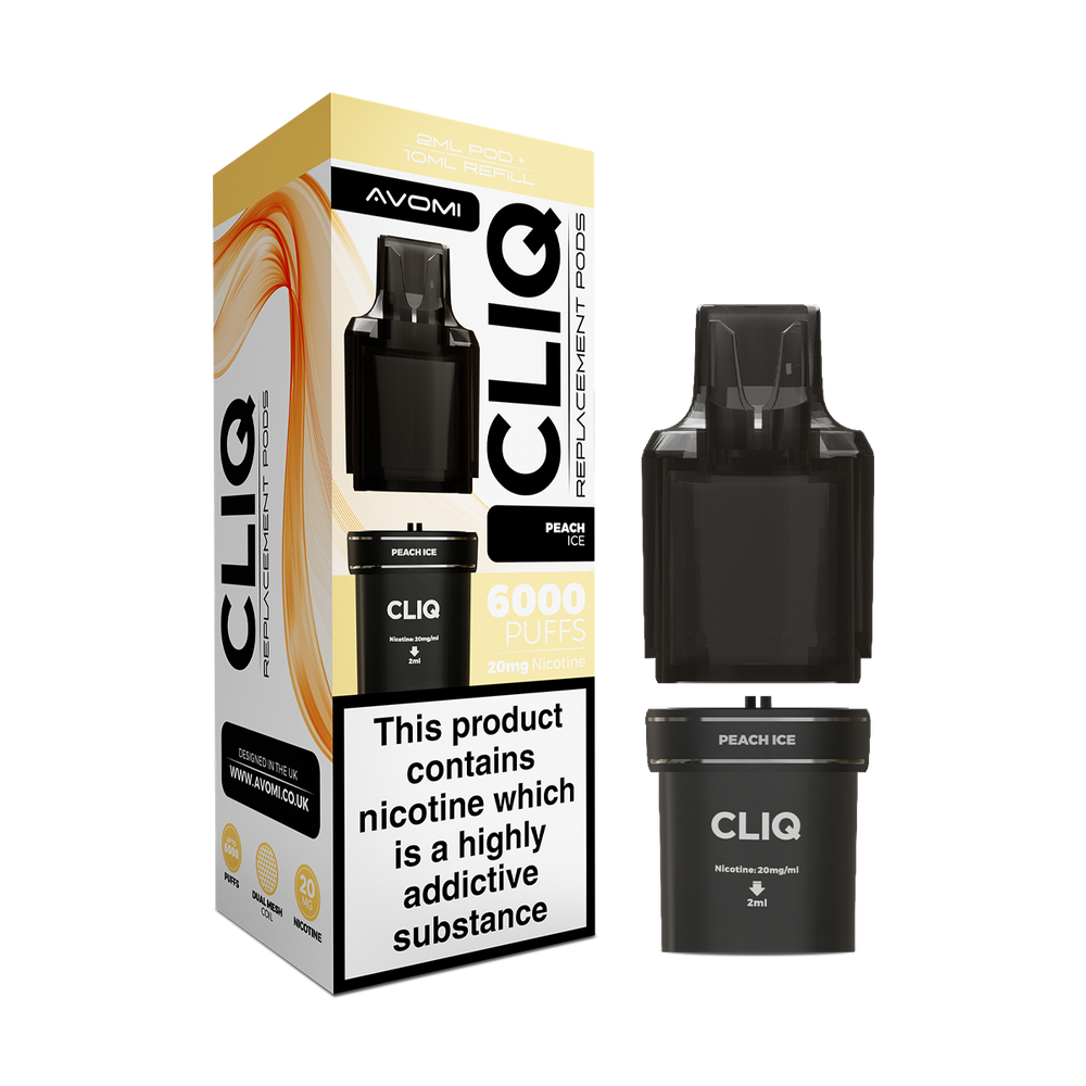 avomi cliq pods peach ice