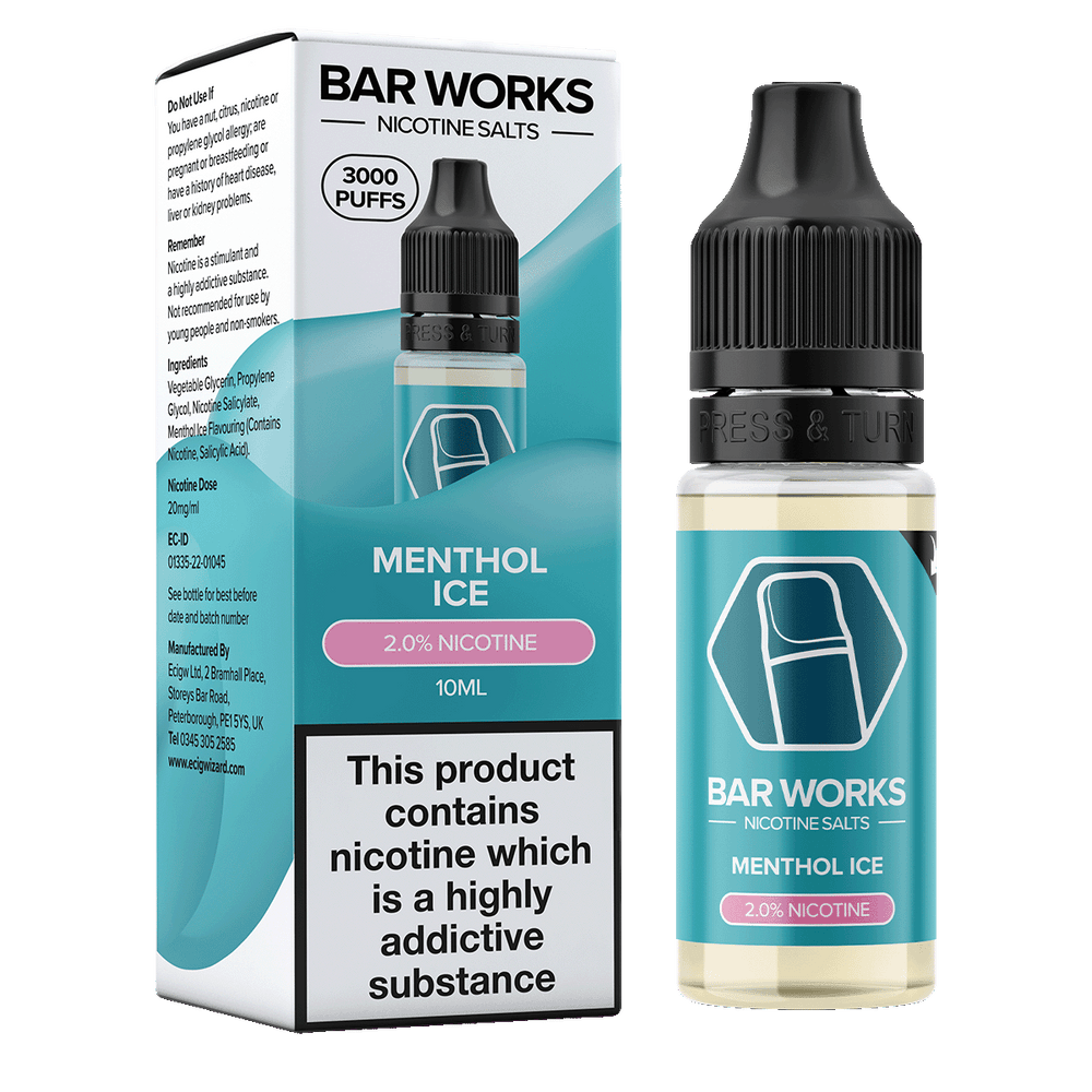Menthol Ice Nic Salt by Bar Works - 10ml Vape Shop Menthol Ice Nic Salt by Bar Works - 10ml Vape Shop