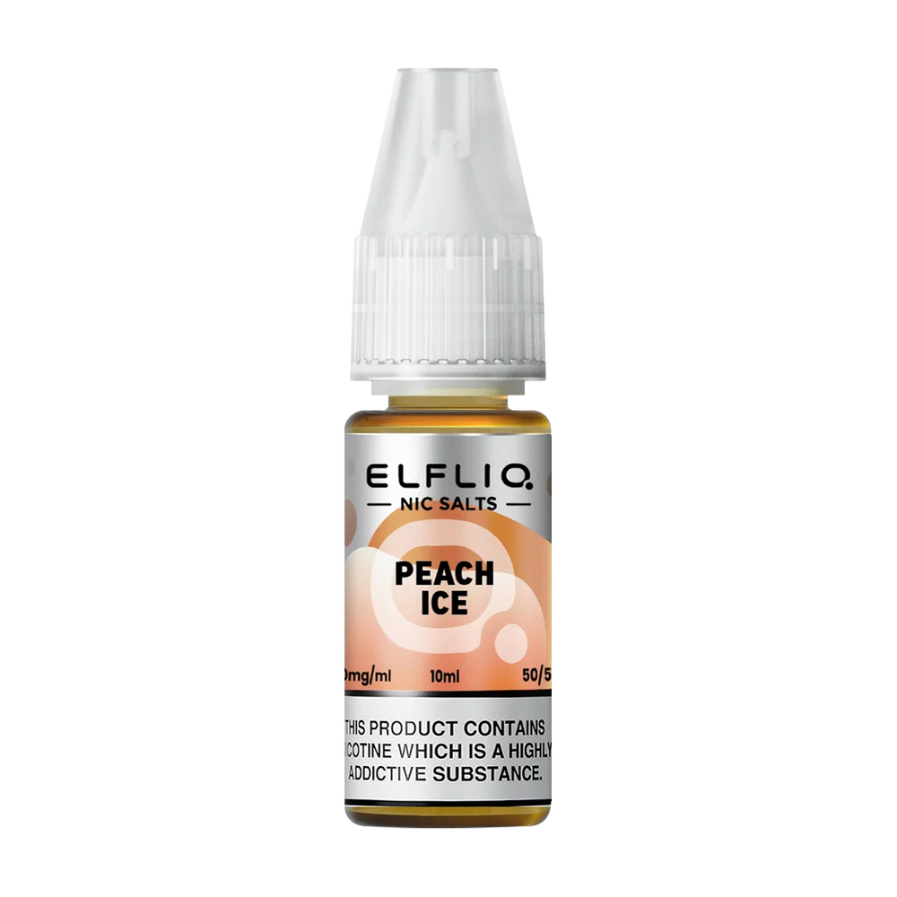elfliq by elfbar nic salts 10ml peach ice