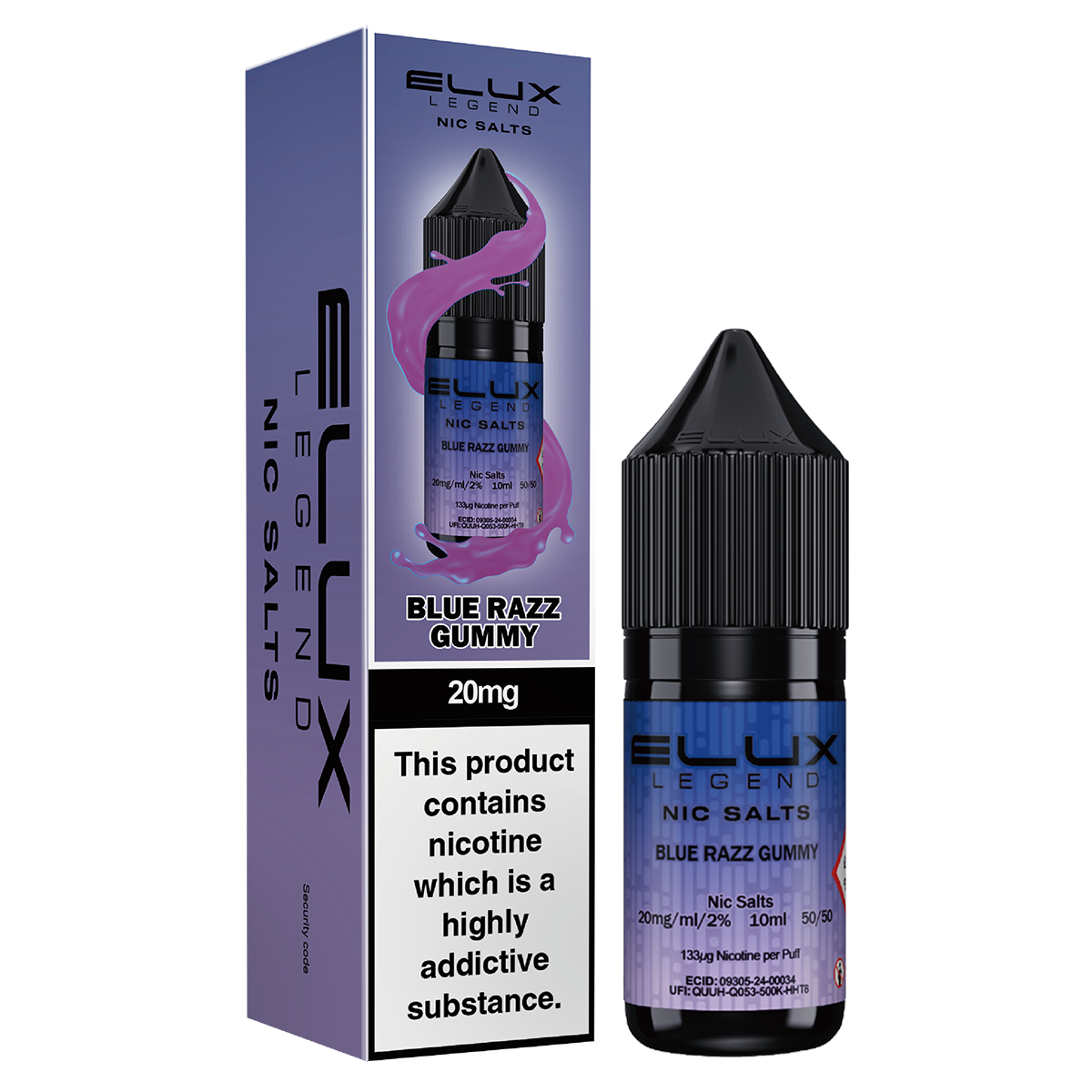 Blue Razz Gummy Nic Salt by Elux 10ml | Any 3 For £10 – Vape Shop