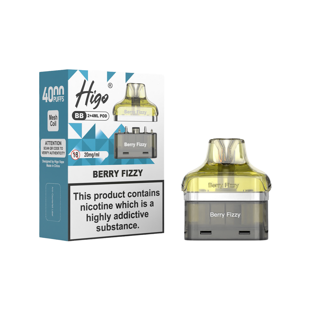 Higo BB 4000 Refill Pack | Prefilled Pods | 20mg Nic Salt Vape Shop Higo BB 4000 Refill Pack | Prefilled Pods | 20mg Nic Salt Vape Shop