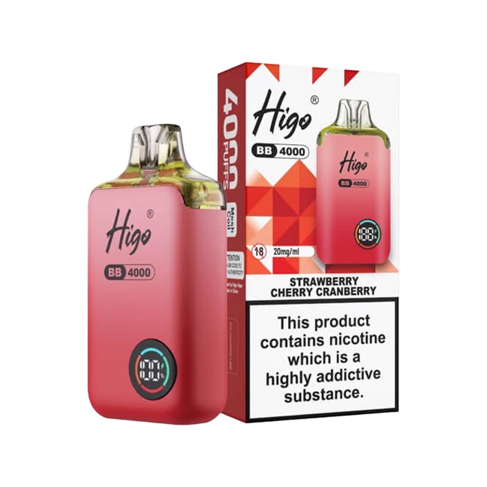 Higo BB 4000 Vape Kit strawberry cherry cranberry