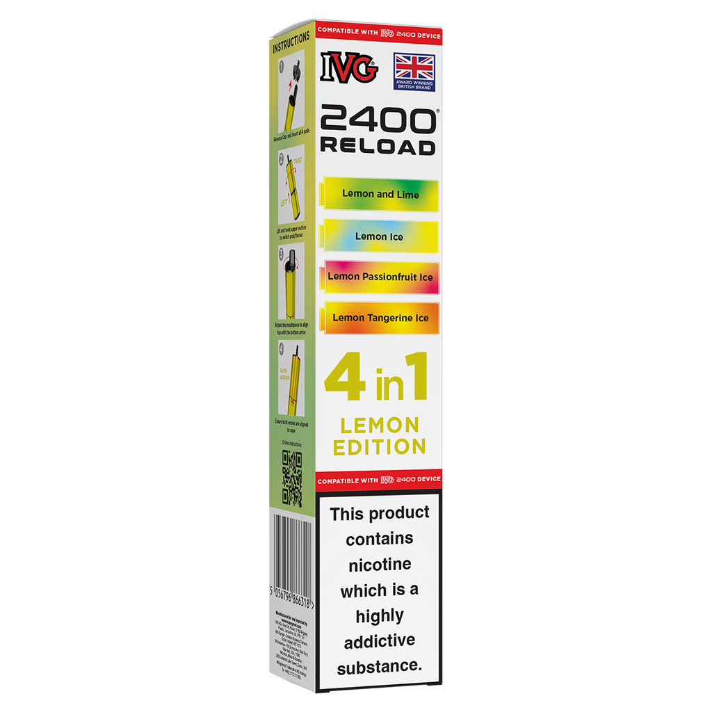 ivg lemon and lime pods Lemon Edition IVG 2400 Refill Pods – Vape Shop