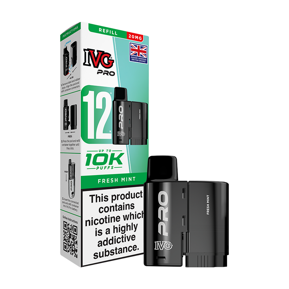 Fresh Mint IVG Pro 12 Refill Pack | Prefilled Pods | MTL  Vape Shop
