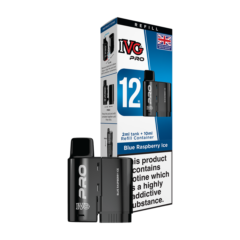 ivg pro 12ml tank and refill blue raspberry ice