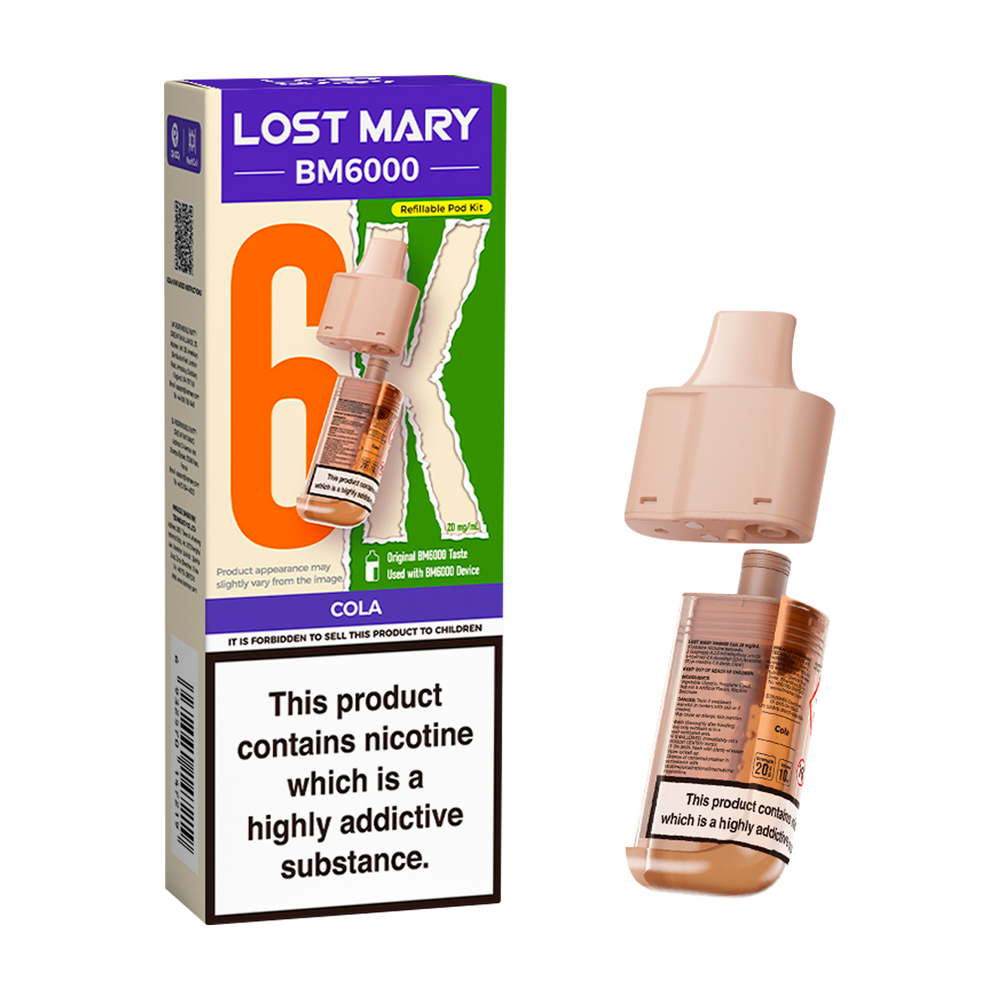 Cola Lost Mary BM6000 Refill Pack | Replacement Pod Vape Shop Cola Lost Mary BM6000 Refill Pack | Replacement Pod Vape Shop