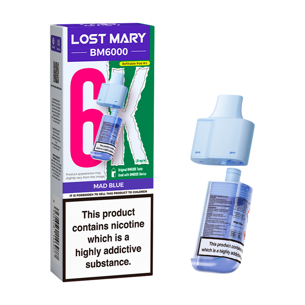 lost mary bm6000 refill pack mad blue