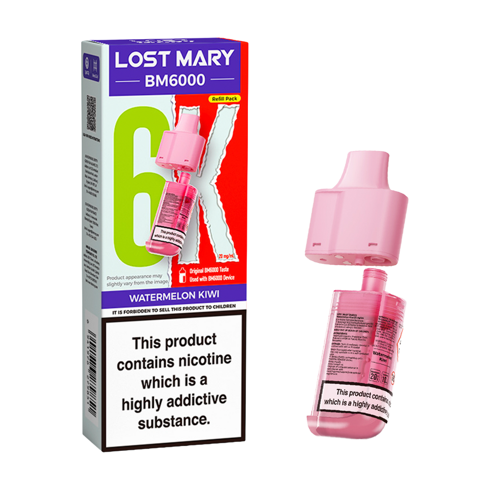 Watermelon Kiwi Lost Mary BM6000 Refill Pack | Vape Pods  Vape Shop