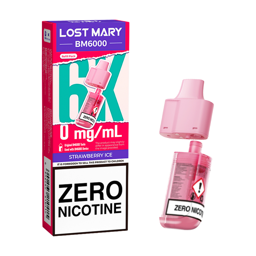 Strawberry Ice Lost Mary BM6000 Refill Pack | 6000 Puffs Vape Shop Strawberry Ice Lost Mary BM6000 Refill Pack | 6000 Puffs Vape Shop