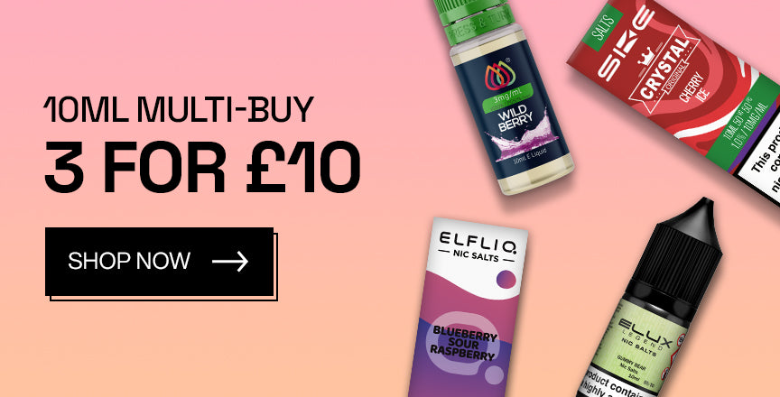 3 For £10 On 10ml E-liquids