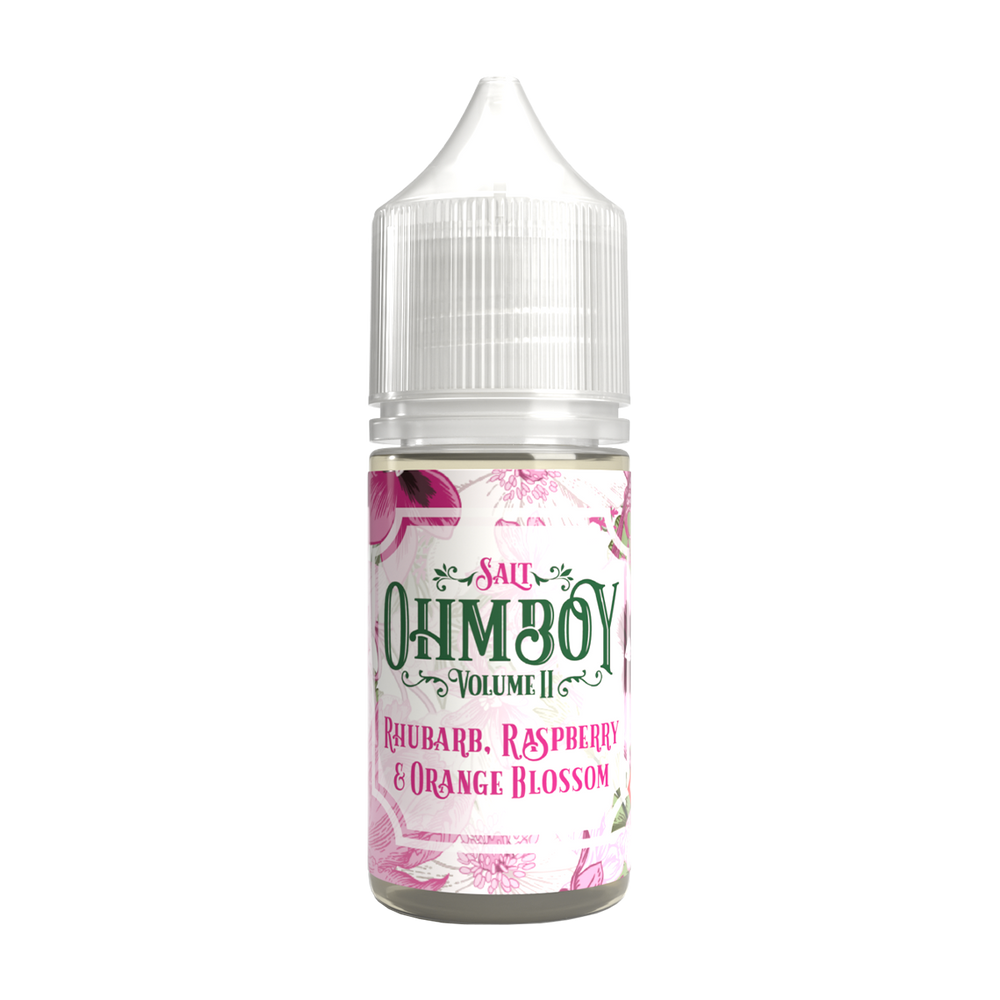 Rhubarb Raspberry and Orange Blossom Nic Salt E-Liquid by Ohm Boy Volume II