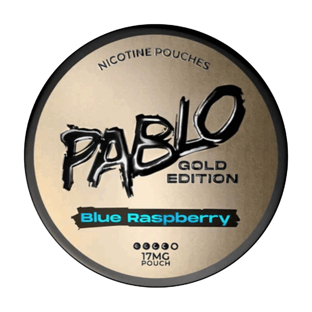 pablo exclusive nicotine pouches gold edition blue raspberry
