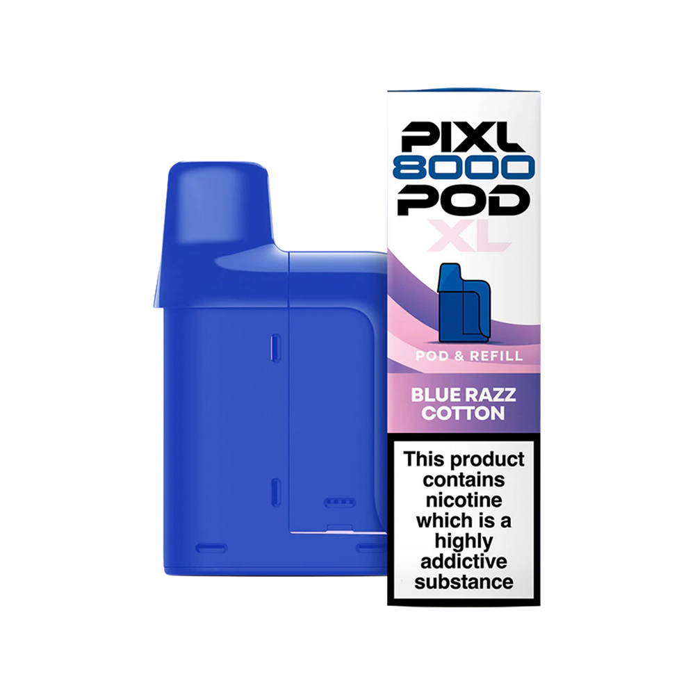 pixl 8000 pods blue razz cotton