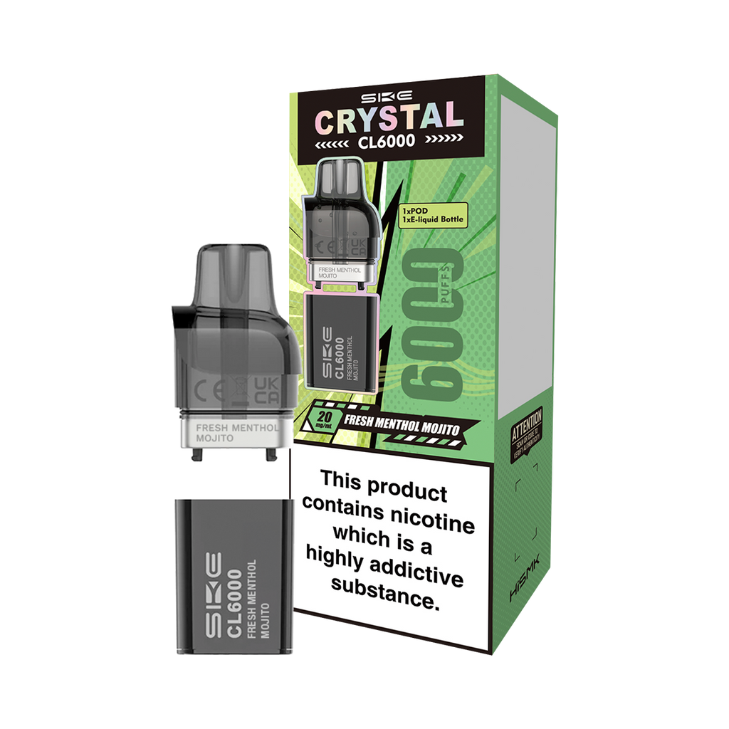 Fresh Menthol Mojito SKE Crystal CL6000 Pods Vape Shop Fresh Menthol Mojito SKE Crystal CL6000 Pods Vape Shop
