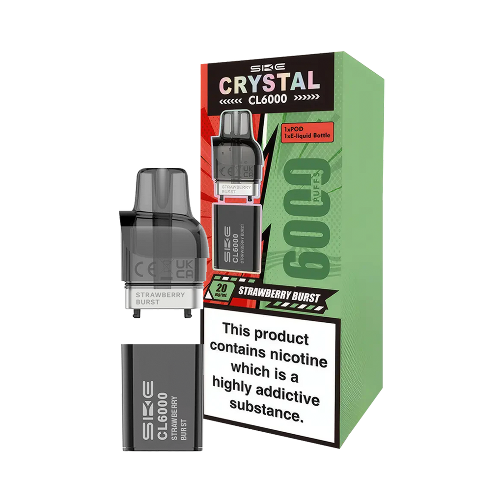 Strawberry Burst SKE Crystal CL6000 Pods Vape Shop Strawberry Burst SKE Crystal CL6000 Pods Vape Shop