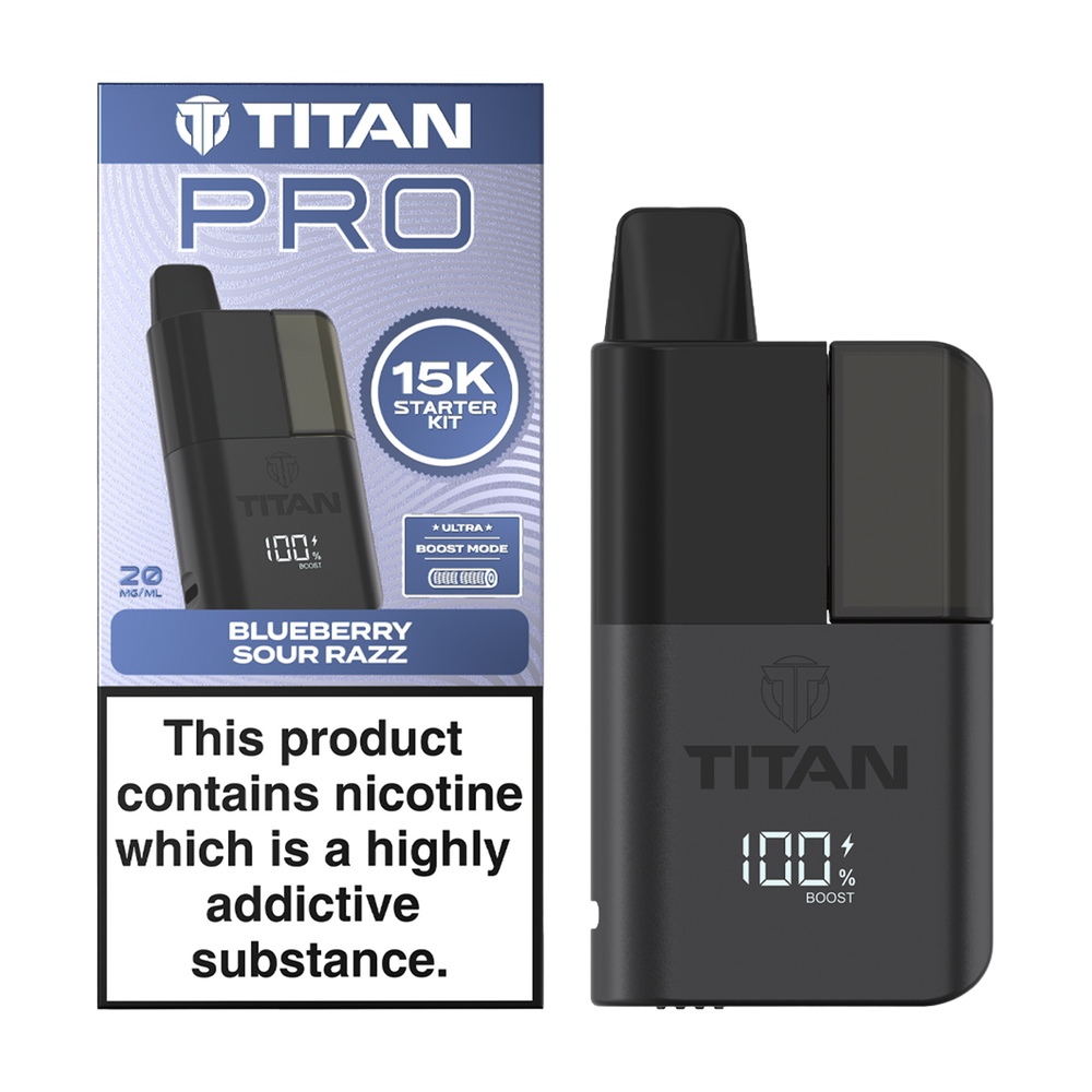 Titan Pro 15K Kit - Pre-Filled Vape Pod Kit - Blueberry Sour Razz