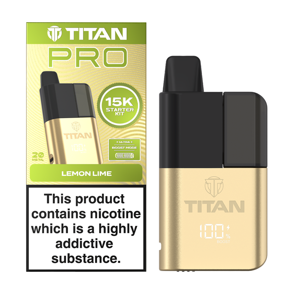 Titan Pro 15K Kit - Pre-Filled Vape Pod Kit - Lemon Lime