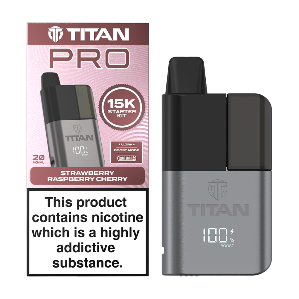 Titan Pro 15K Kit - Pre-Filled Vape Pod Kit - Strawberry Raspberry Cherry