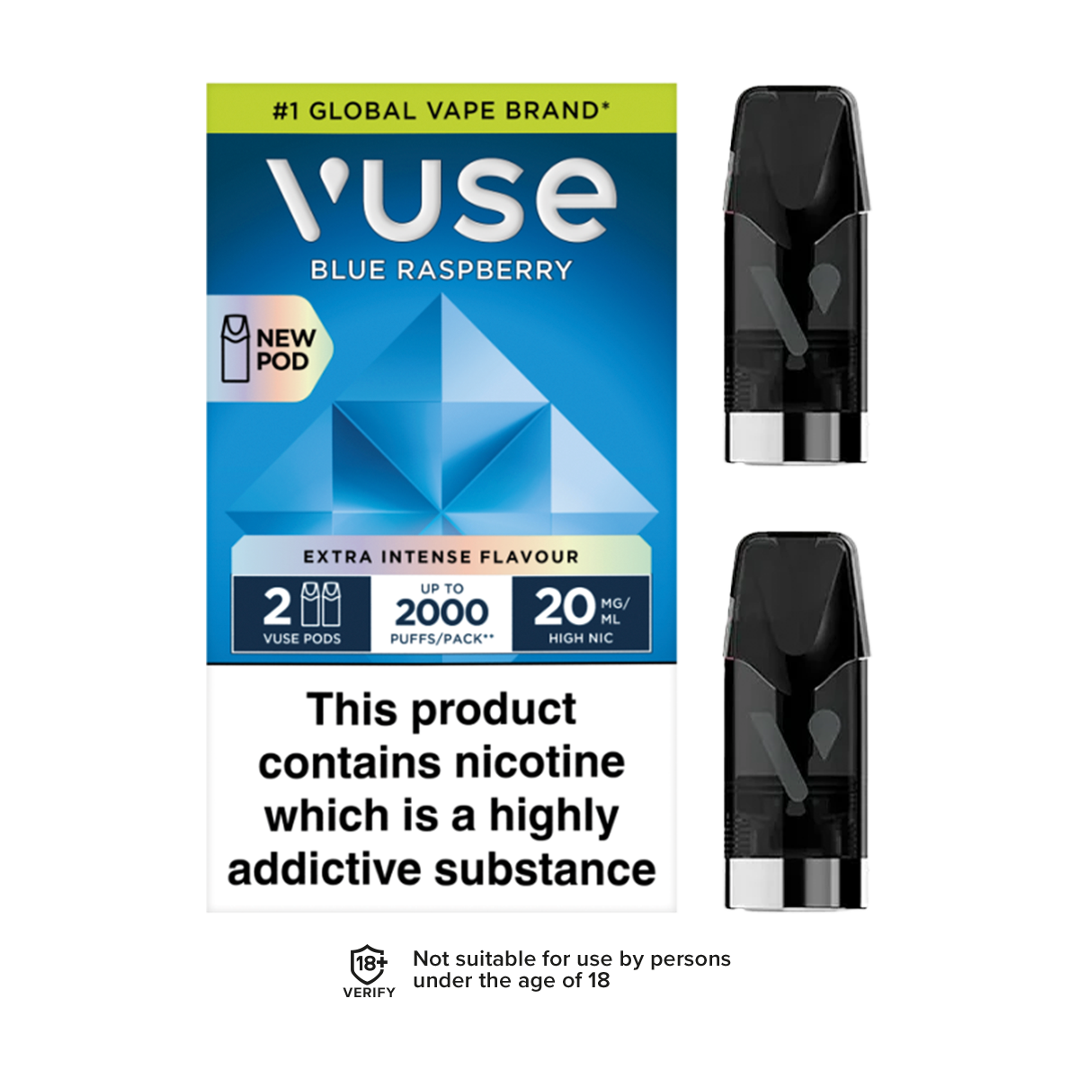 Blueberry Raspberry Vuse Pro Pods | 3 For £15 | Up To 2000 Puffs – Vape ...