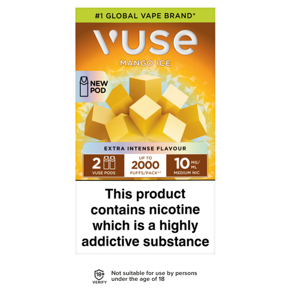 Mango Ice Vuse Pro Pods | 3 For 15 | Up To 2000 Puffs  Vape Shop