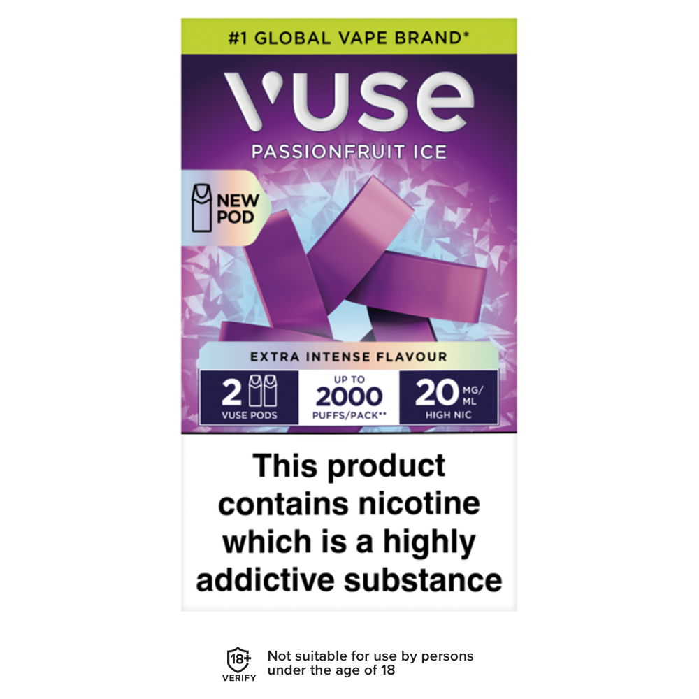 Passion Fruit Ice Vuse Pro Pods | 3 For 15 | Up To 2000 Puffs Vape Shop Passion Fruit Ice Vuse Pro Pods | 3 For 15 | Up To 2000 Puffs Vape Shop