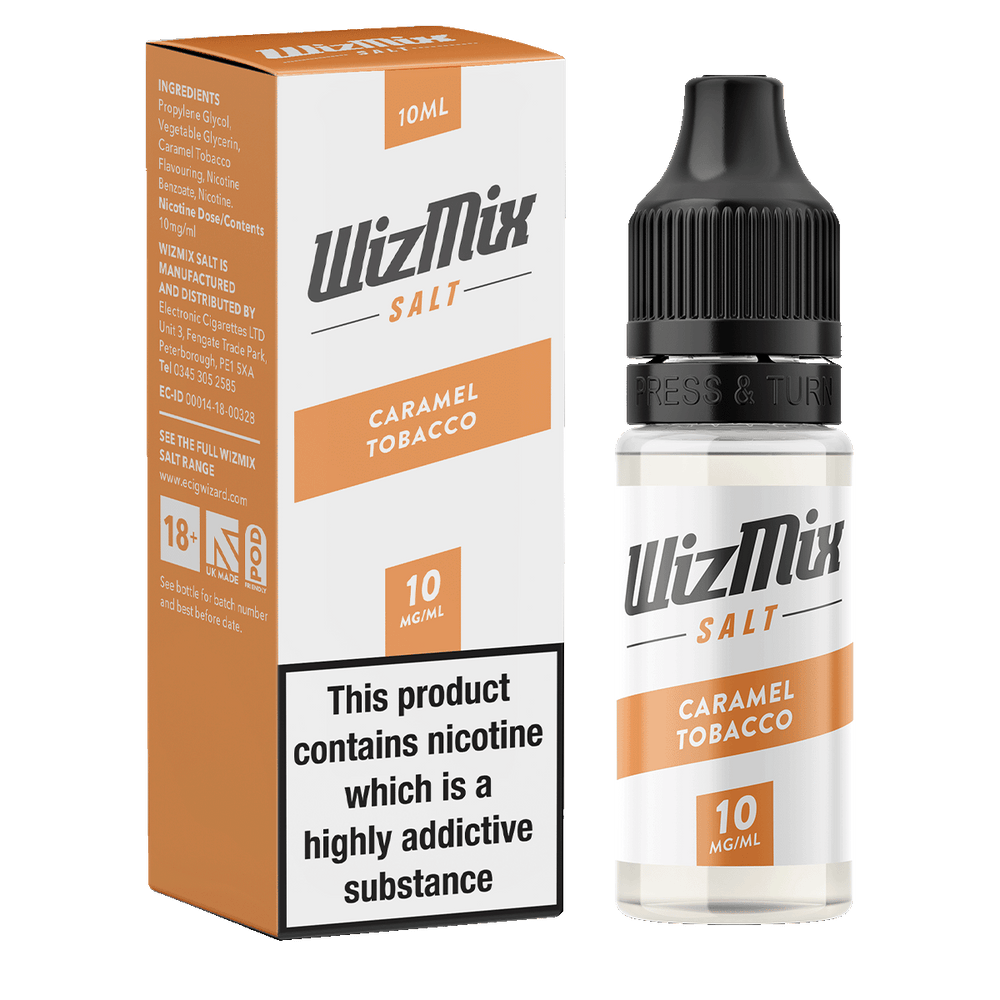 Wizmix Salt Caramel Tobacco - 10ml  Vape Shop