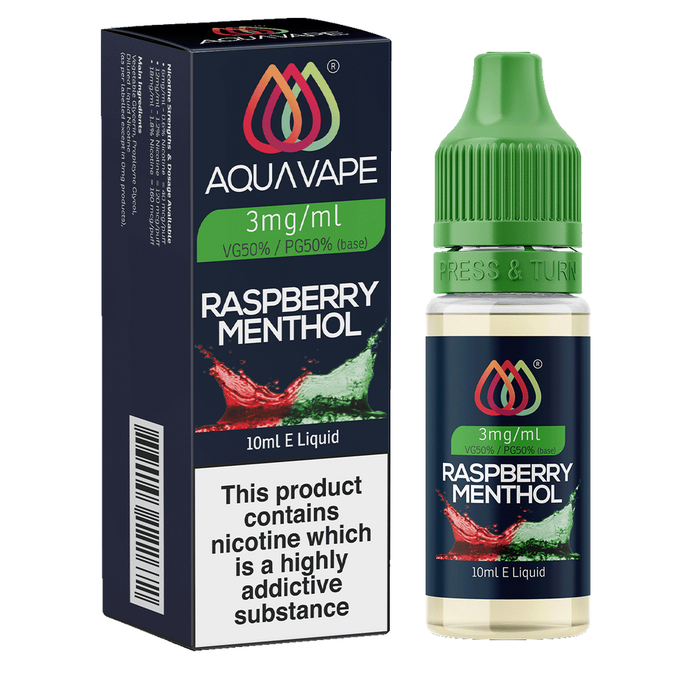 Raspberry Menthol E-Liquid by Aquavape - 10ml 3mg