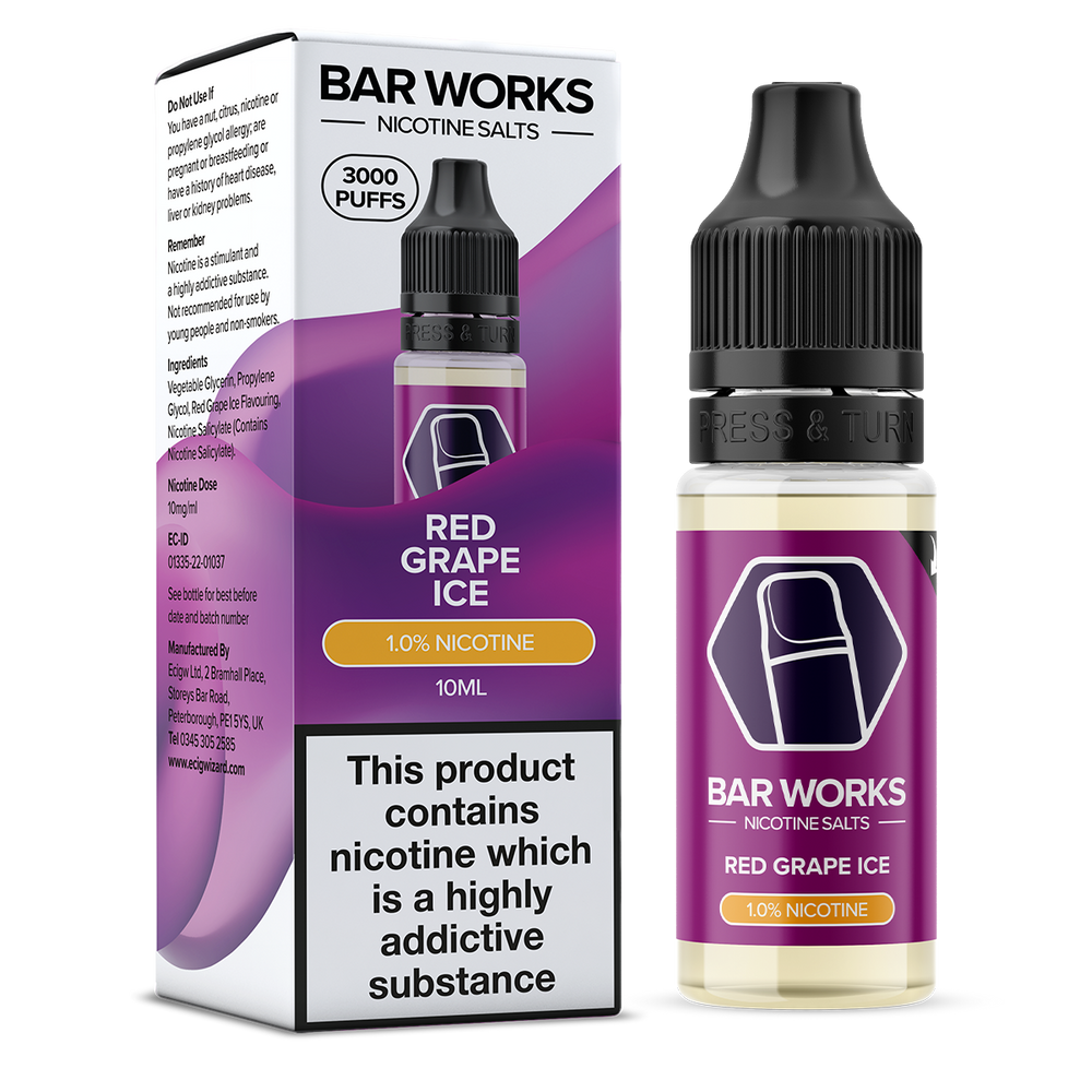 Red Grape Ice Nic Salt by Bar Works - 10ml 10mg