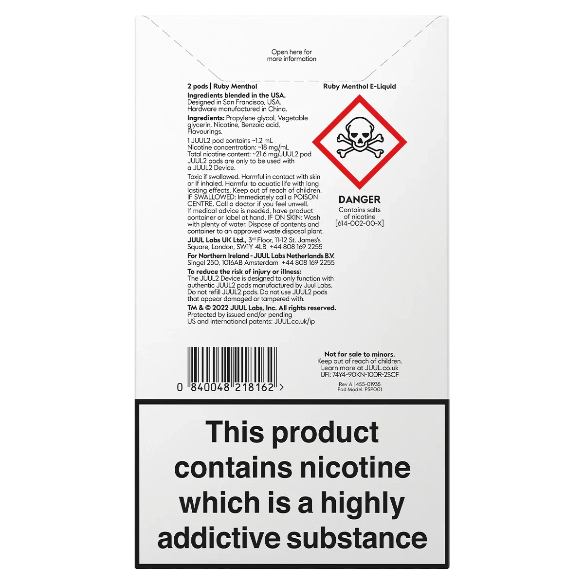 JUUL2 Ruby Menthol Back
